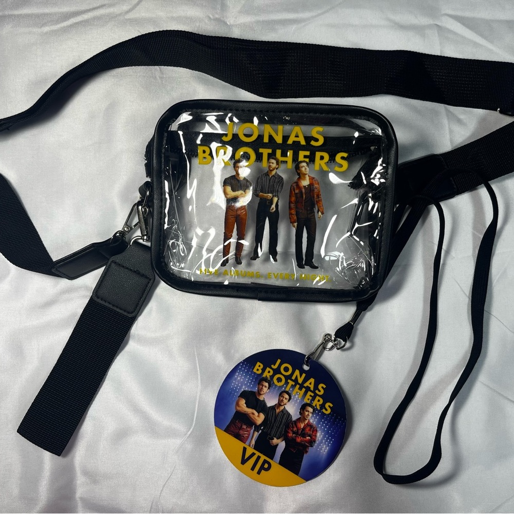 The Jonas Brothers Five Albums Every Night Clear Crossbody Bag VIP Exclusive